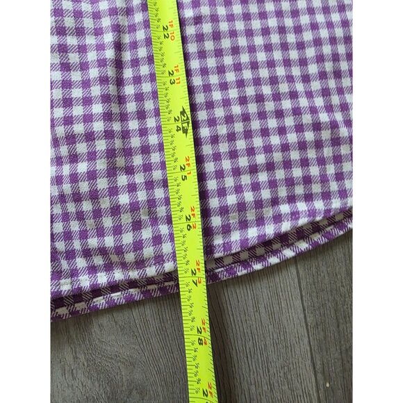 Lands End Womens 2X Purple & White Gingham Check Long Sleeve Button-Down Shirt - Picture 8 of 8
